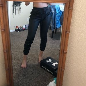 A&F Leather Jogger Pants